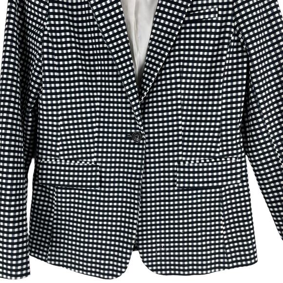 Banana Republic Long and Lean Blazer Jacket Gingham Size 2 - Picture 5 of 9